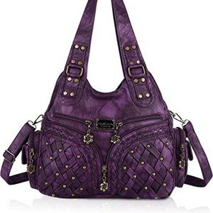 Purple Purses and Handbags Women Tote Shoulder Top Handle Satchel Hobo Bags